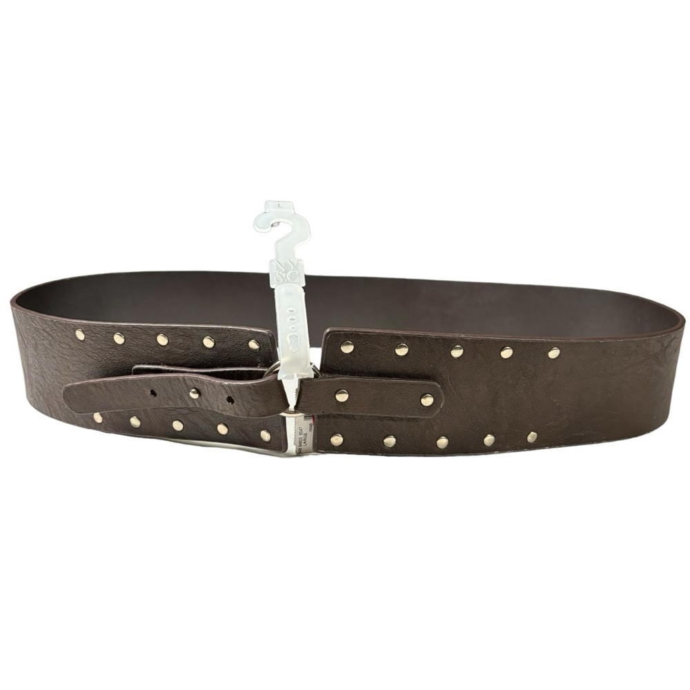 NWT New York & Company Brown Faux Leather Wide Belt Women's Size Large